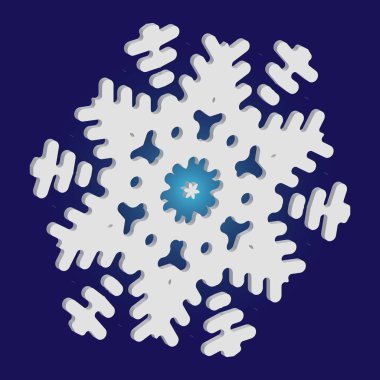 Mavi arka planda Noel kâğıdı kar tanesi.