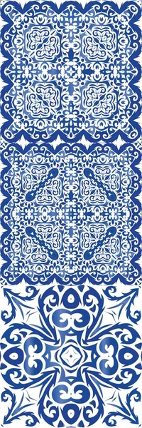 Color national ornament in ethnic ceramic tile. — Stock Vector