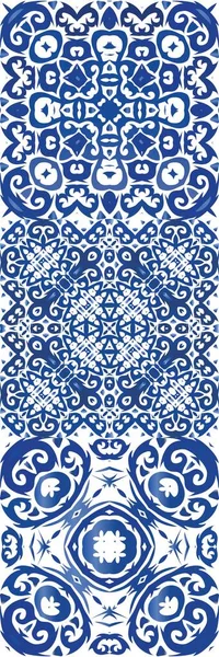 Color national ornament in ethnic ceramic tile. — 스톡 벡터