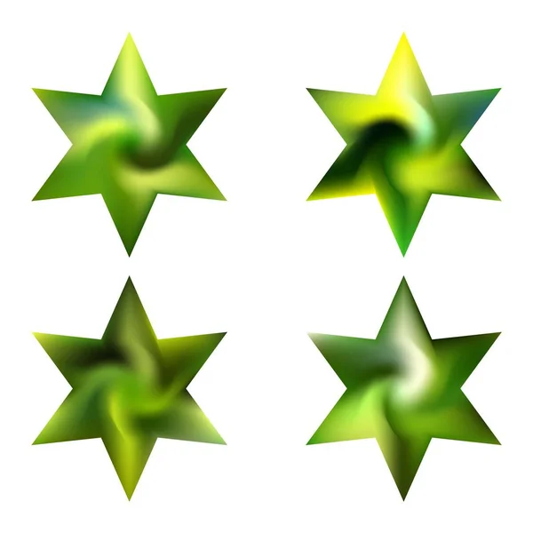 Kit of hexagram blurred backgrounds. — Stock Vector