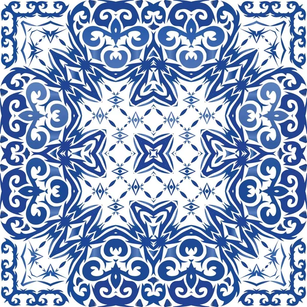 Antike portugiesische Azulejo-Keramik. — Stockvektor