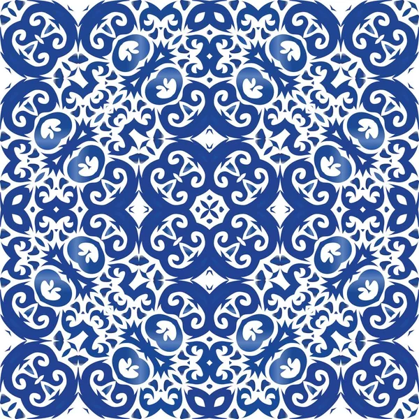 Carrelage azulejo antique patchwork . — Image vectorielle