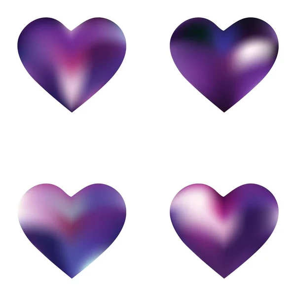 Набор цветных фоновых сердец . — стоковый вектор