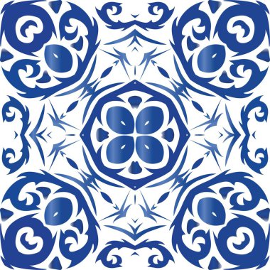 Geleneksel süslü Portekiz azulejosu.