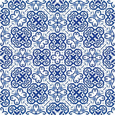 Geleneksel süslü Portekiz azulejosu.