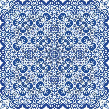 Geleneksel süslü Portekiz azulejosu.