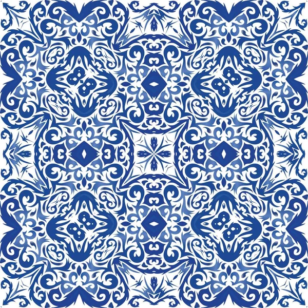 Antike portugiesische Azulejo-Keramik. — Stockvektor