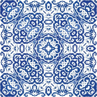 Süslü azulejo Portekiz fayansları dekor.