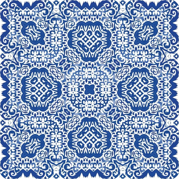 Azulejo ornamental portugal azulejos decoração . — Vetor de Stock