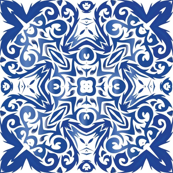 Portuguese ornamental azulejo ceramic. — Stock Vector