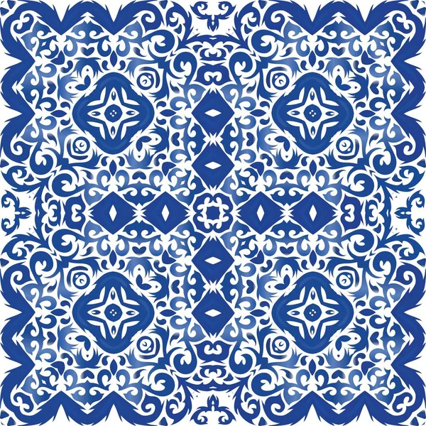 Azulejo tradicional portugués ornamentado . — Vector de stock