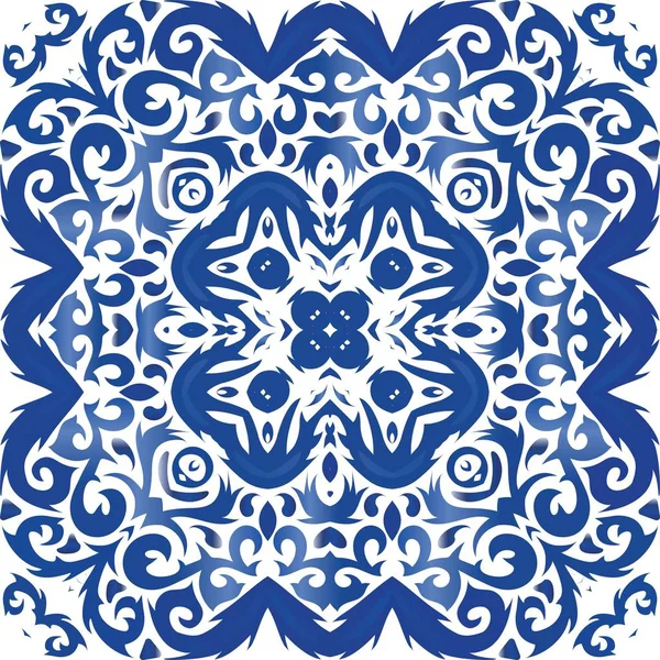 Portugalski vintage azulejo płytki. — Wektor stockowy
