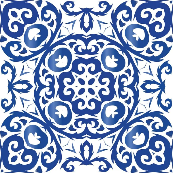 Carrelage céramique ethnique en azulejo portugais . — Image vectorielle