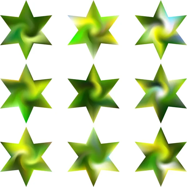 Kit of hexagram blurred backgrounds. — Stock Vector