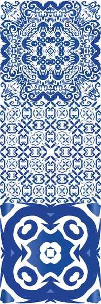Díszítő azulejo portugál csempe dísz. — Stock Vector