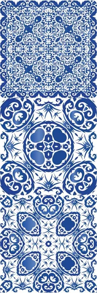 Декоративные цвета керамической плитки azulejo . — стоковый вектор