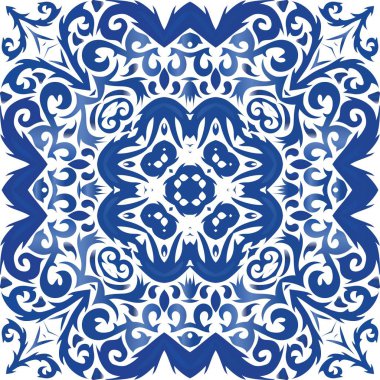 Süslü azulejo Portekiz fayansları dekor.
