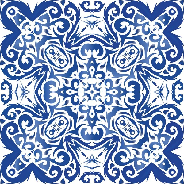 Azulejo ornamental portugal azulejos decoração . — Vetor de Stock