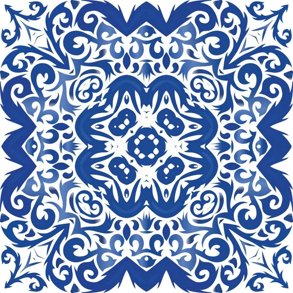 Azulejo ornamental portugal azulejos decoração . — Vetor de Stock