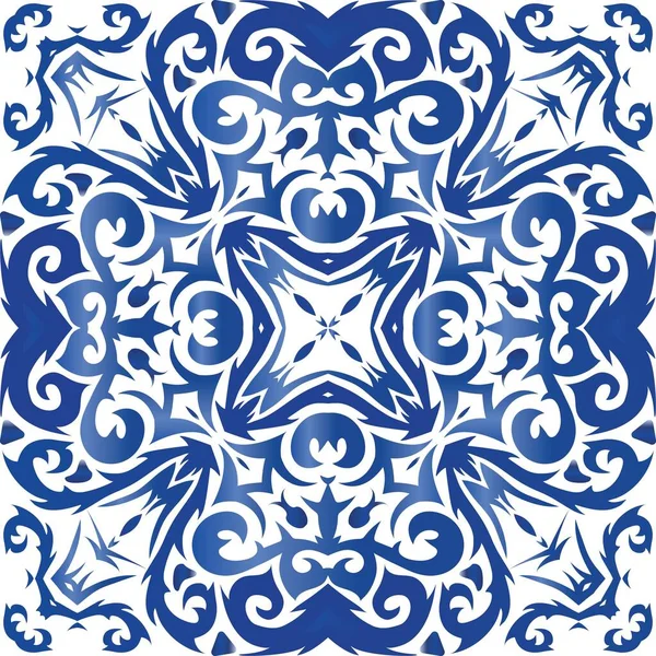 Azulejo antiguo azulejos patchwork . — Vector de stock