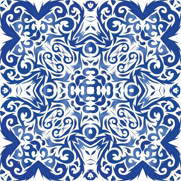 Cerámica azulejo ornamental portugués . — Vector de stock