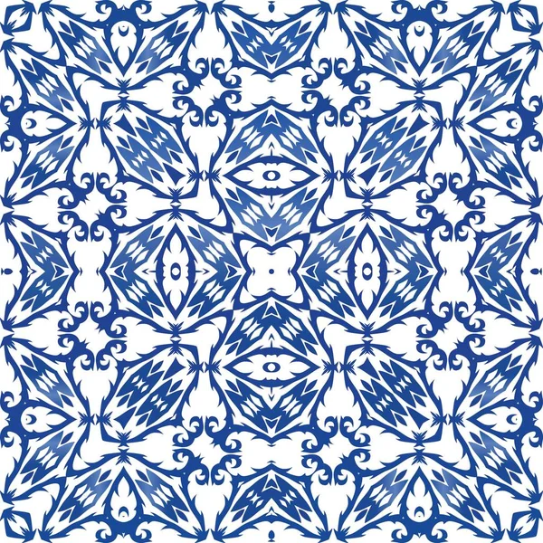 Portugalská ornamentální azulejo keramika. — Stockový vektor