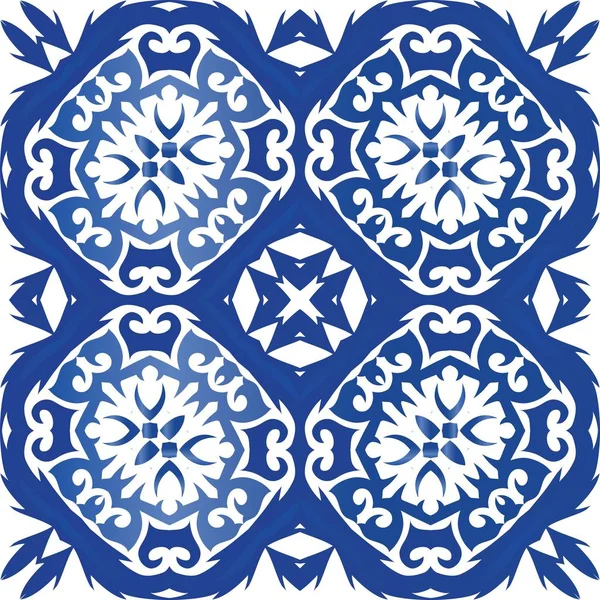 Azulejo ornamentale portoghese ceramica . — Vettoriale Stock