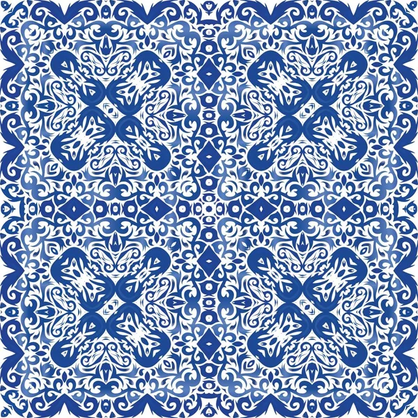 Dekorasi ubin portugal azulejo ornamental . - Stok Vektor