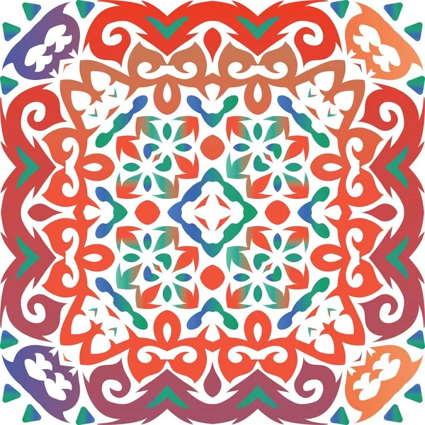 Ethnic ceramic tile in mexican talavera. — Stock Vector