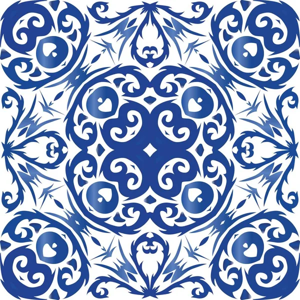 Antike portugiesische Azulejo-Keramik. — Stockvektor