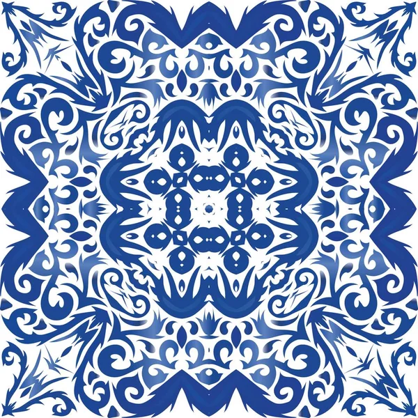 Antique portuguese azulejo ceramic. — Stock Vector