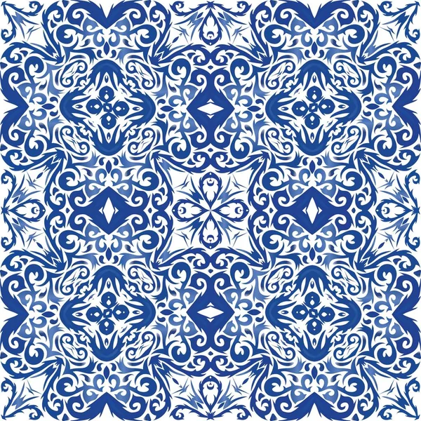 Cerâmica azulejana ornamental portuguesa . — Vetor de Stock
