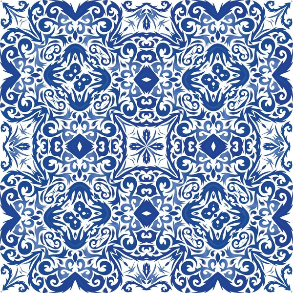 Cerâmica azulejana portuguesa antiga . — Vetor de Stock