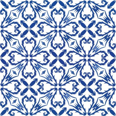 Geleneksel süslü Portekiz azulejosu.