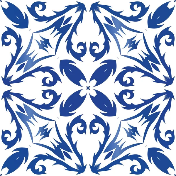 Etniska keramiska plattor i portugisisk azulejo. — Stock vektor