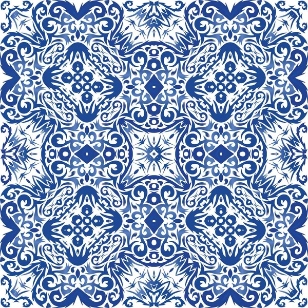 Dekorative Farbe keramische Azulejo-Fliesen. — Stockvektor