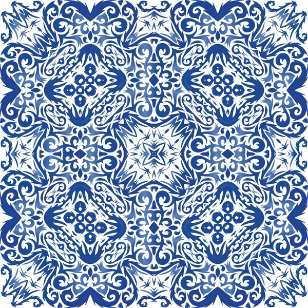 Portugalská ornamentální azulejo keramika. — Stockový vektor