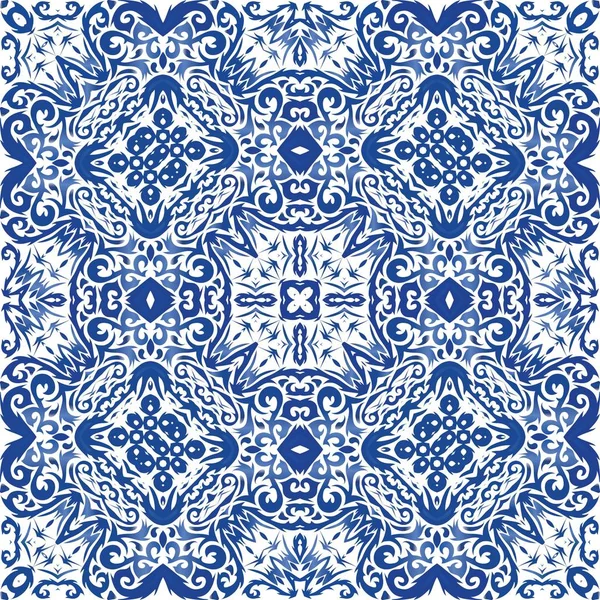 Dekorative Azulejo portugiesische Fliesen Dekor. — Stockvektor