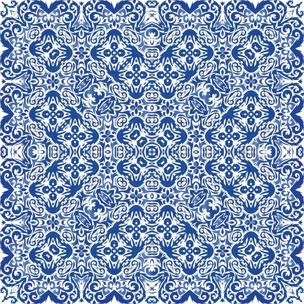 Antyczne portugalskie azulejo ceramiczne. — Wektor stockowy