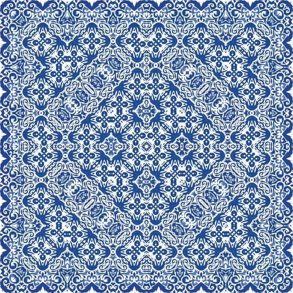Ubin keramik Azulejo portugal . - Stok Vektor