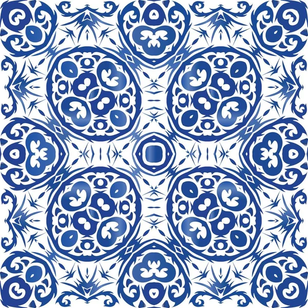 Dekorative Farbe keramische Azulejo-Fliesen. — Stockvektor