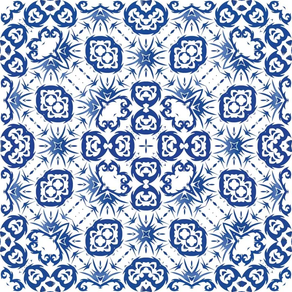 Süslü azulejo Portekiz fayansları dekor. — Stok Vektör
