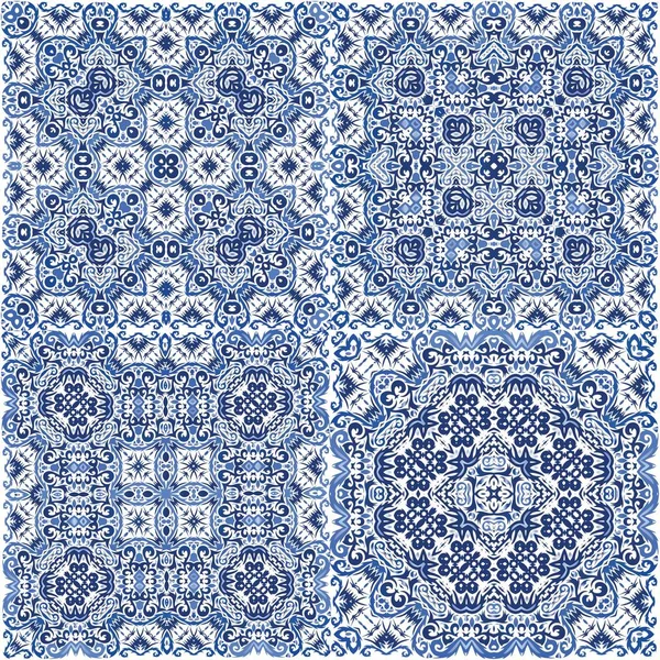 Ceramic tiles azulejo portugal. — Stock Vector