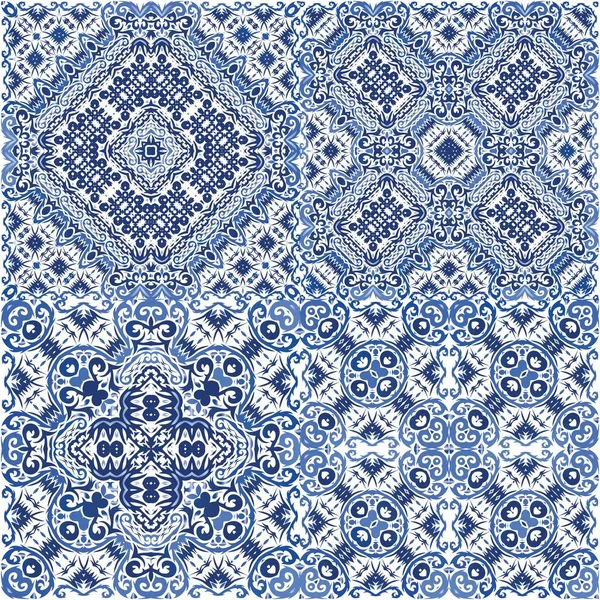 Decorative color ceramic azulejo tiles. — Stock Vector