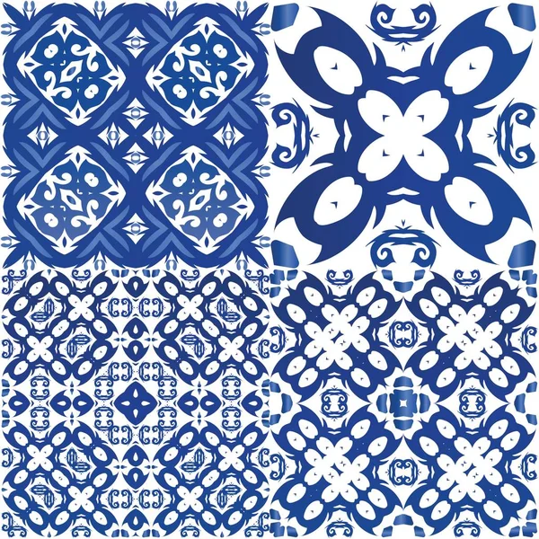 Dekoracyjny kolor ceramicznych płytek azulejo. — Wektor stockowy