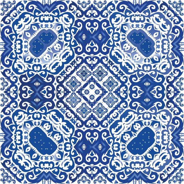 Portugis tradisional Azulejo ornamen . - Stok Vektor