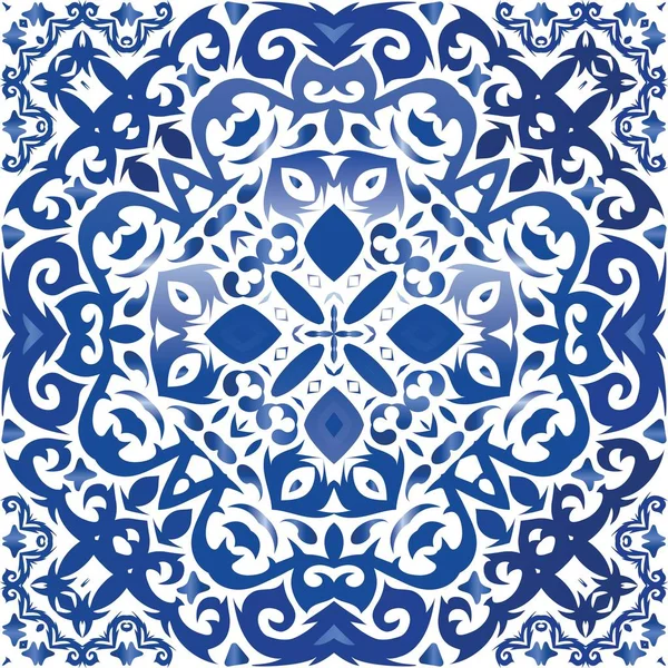 Süslü azulejo Portekiz fayansları dekor. — Stok Vektör