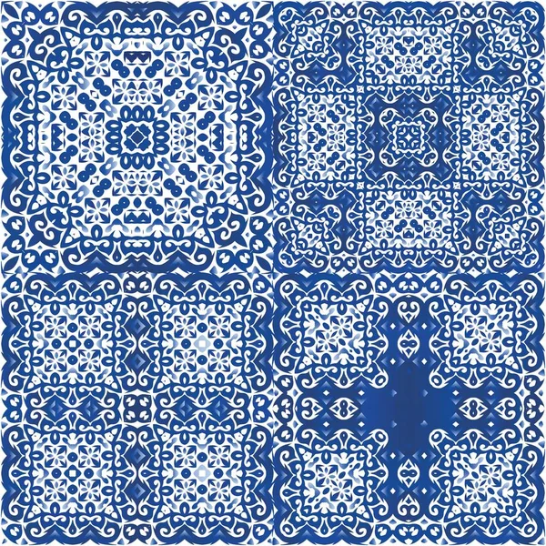 Azulejo decorativo azulejo portugal azulejos decoración . — Archivo Imágenes Vectoriales