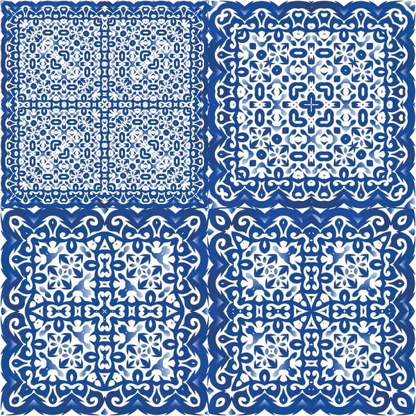 Ceramic tiles azulejo portugal. — Stock Vector