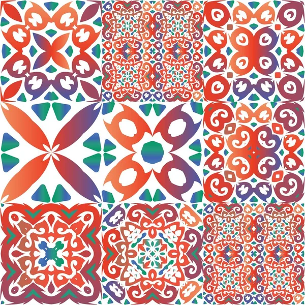 Dekorative Farbe in den traditionellen Keramikfliesen. — Stockvektor